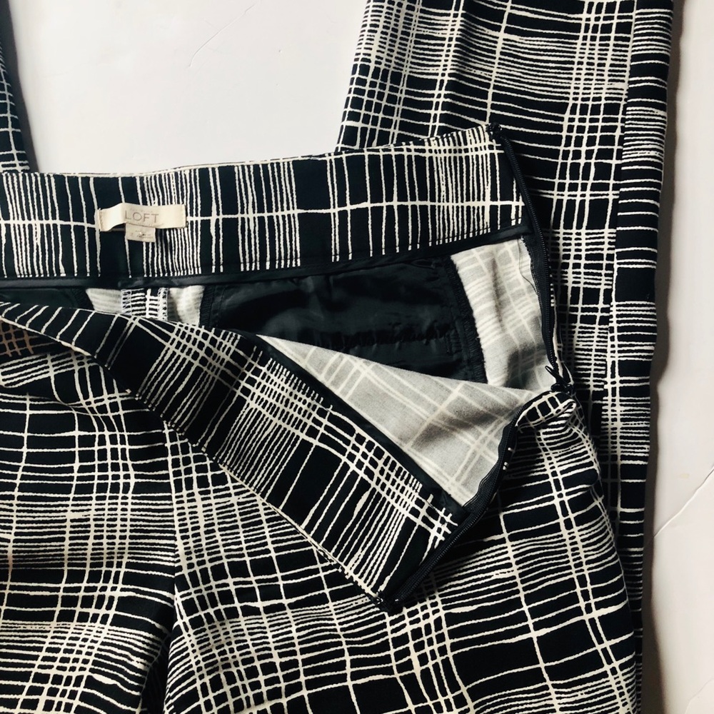 LOFT black / cream printed pants - Picture 5 of 6